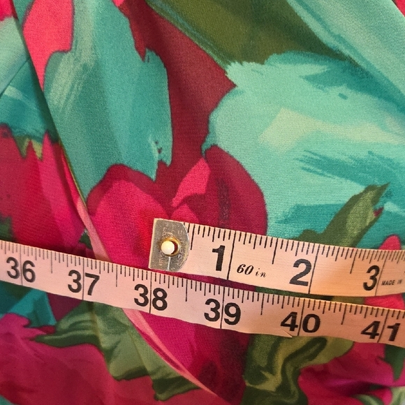 NWT London Times Floral Halter Maxi Dress Size 10 Tropical Print Pink Turquoise - Picture 12 of 16
